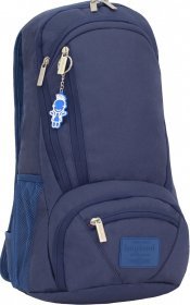 Чоловічий рюкзак темно-синього кольору із текстилю з відсіком під ноутбук Bagland (53005)