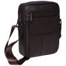 Шкіряна чоловіча сумка-планшет коричневого кольору з застібкою-блискавкою Borsa Leather 73005 - 1