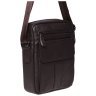 Шкіряна чоловіча сумка-планшет коричневого кольору з застібкою-блискавкою Borsa Leather 73005 - 3