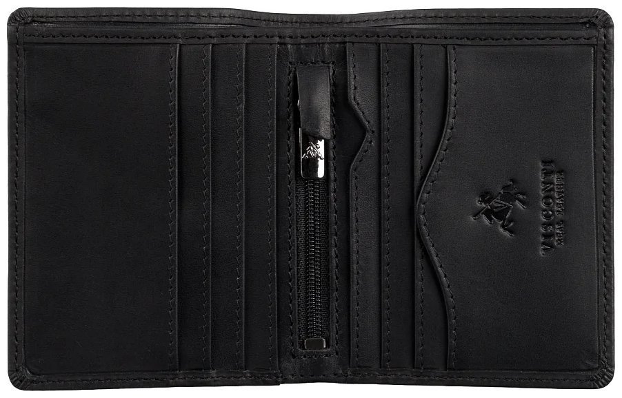 Компактный мужской кожаный кошелек без застежки Visconti 705 Arrow Matte Black 113205 черный фото №3 Компактный мужской кожаный кошелек без застежки Visconti 705 Arrow Matte Black 113205 черный modnotak фото №3