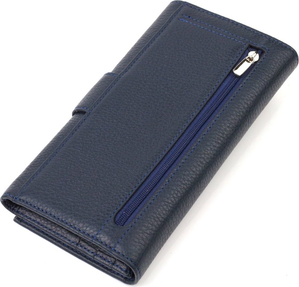 Вертикальний гаманець із натуральної шкіри флотар синього кольору CANPELLINI (2421841)