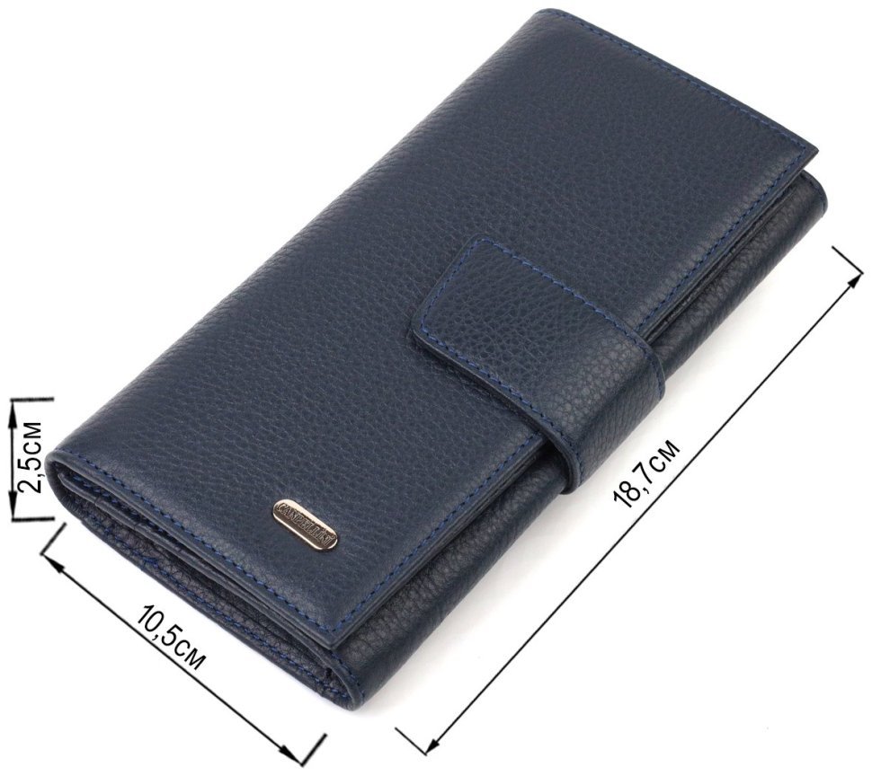 Вертикальный кошелек из натуральной кожи флотар синего цвета CANPELLINI (2421841) modnotak фото №10