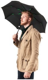 Складной зонт Fulton Hurricane G839 Black (Механика, UPF 30+, черный цвет)