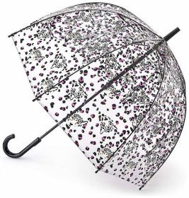 Зонт-трость женский Fulton Birdcage-2 L042 Leopard Camo (Трость, механика, прозрачный с принтом леопардовых пятен) 93905