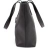 Жіноча сумка-шоппер із натуральної італійської шкіри чорного кольору з ручками Grande Pelle (19062) - 2