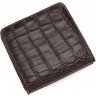 Темно-коричневий гаманець з фактурної шкіри під крокодила KARYA (1106-57) - 3