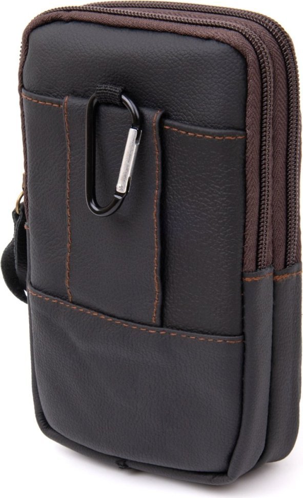 Чоловіча сумка на пояс з натуральної шкіри на два відділення Vintage (20429)
