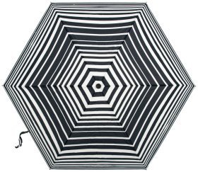 Зонт женский Fulton L340-040591 Miniflat-2 Bold Stripe (Круглый купол, черно-белая полоска) 94205
