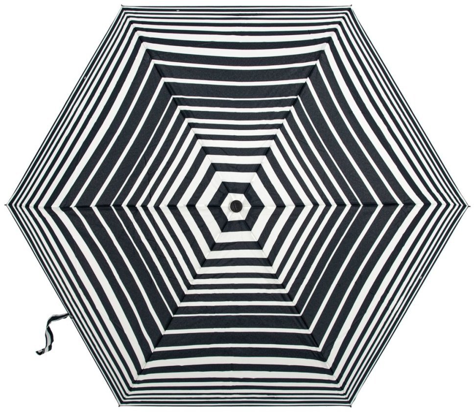 Зонт женский Fulton L340-040591 Miniflat-2 Bold Stripe (Круглый купол, черно-белая полоска) 94205 modnotak фото №2