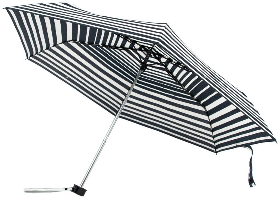 Зонт женский Fulton L340-040591 Miniflat-2 Bold Stripe (Круглый купол, черно-белая полоска) 94205 modnotak фото №3
