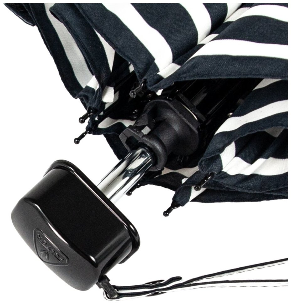 Зонт женский Fulton L340-040591 Miniflat-2 Bold Stripe (Круглый купол, черно-белая полоска) 94205 modnotak фото №5