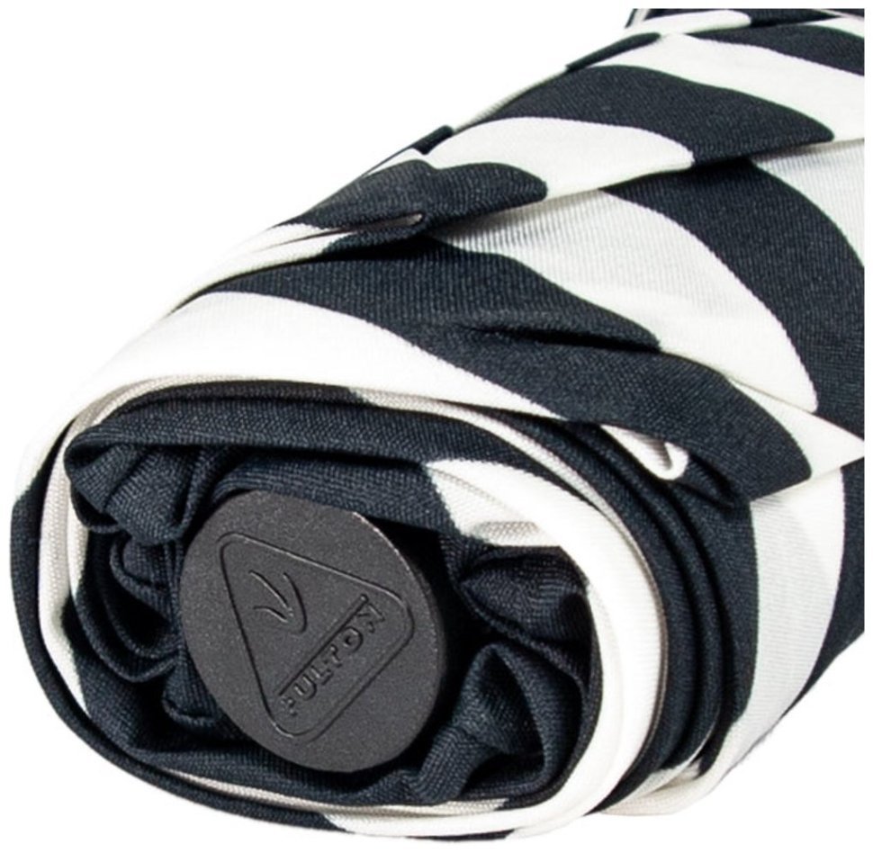 Зонт женский Fulton L340-040591 Miniflat-2 Bold Stripe (Круглый купол, черно-белая полоска) 94205 modnotak фото №9