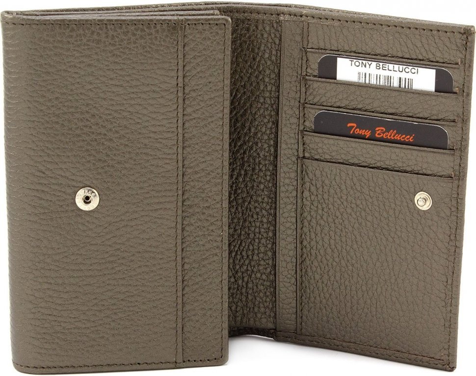 Гарний гаманець зеленого кольору з натуральної шкіри Tony Bellucci (10750)