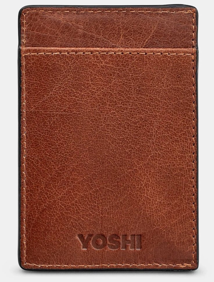 Мужской кардхолдер из натуральной матовой кожи Yoshi 94405 коричневого цвета modnotak фото №1