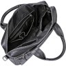 Черная мужская сумка для ноутбука из зернистой кожи с ручками SHVIGEL (11000) - 4