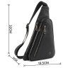 Мужская кожаная сумка-слинг через плечо H.T Leather 94505 (черная) фото №3 Мужская кожаная сумка-слинг через плечо H.T Leather 94505 (черная) modnotak фото - 3