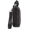 Вместительная кожаная барсетка черного цвета на молнии Leather Collection (11149) - 2
