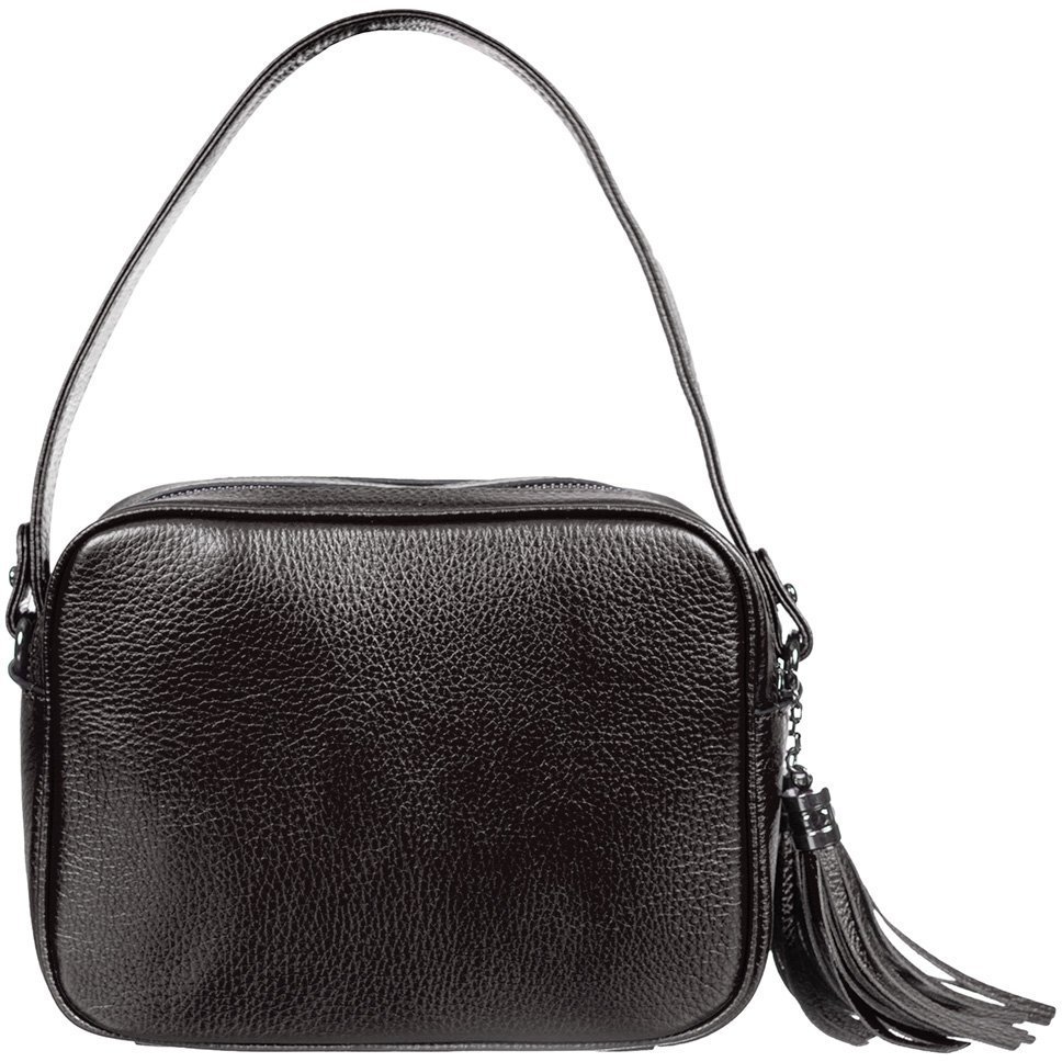 Чорна жіноча сумка класичного дизайну з натуральної шкіри Desisan (19139)