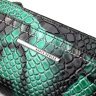 Лаковий жіночий горизонтальний гаманець зеленого кольору з натуральної шкіри під змію KARYA (2421091) - 3