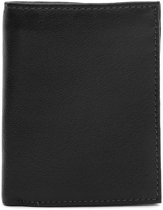 Удобный мужской кожаный кошелек черного цвета без застежки Ricco Grande 65005