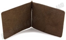 Тёмно-коричневый зажим для купюр из гладкой кожи ST Leather (17817)