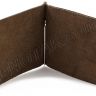 Тёмно-коричневый зажим для купюр из гладкой кожи ST Leather (17817) - 2