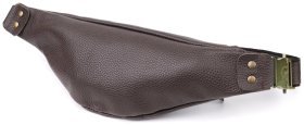 Стильная мужская сумка на пояс из натуральной кожи флотар коричневого цвета Shvigel 95105