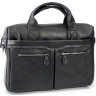 Классическая мужская сумка для ноутбука из натуральной черной кожи Tiding Bag (21208) - 1