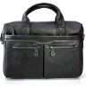 Классическая мужская сумка для ноутбука из натуральной черной кожи Tiding Bag (21208) - 2