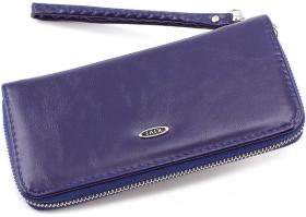 Синій гаманець на блискавки з ремінцем на руку зі шкіри PU Kivi (17953)