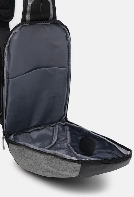 Мужская спортивная сумка-слинг из серого текстиля Monsen (19428)