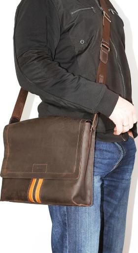 Стильна чоловіча сумка месенджер коричневого кольору VATTO (11647) - 2