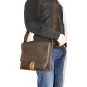 Стильная мужская сумка мессенджер коричневого цвета VATTO (11647) - 2