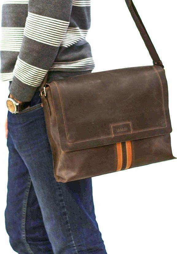 Стильна чоловіча сумка месенджер коричневого кольору VATTO (11647)