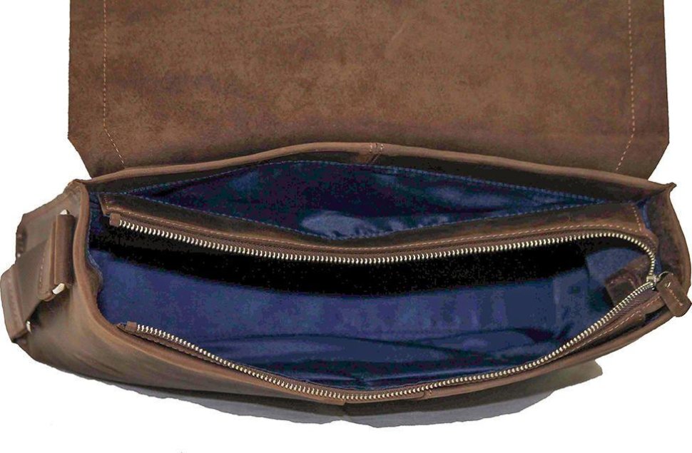 Стильная мужская сумка мессенджер коричневого цвета VATTO (11647)