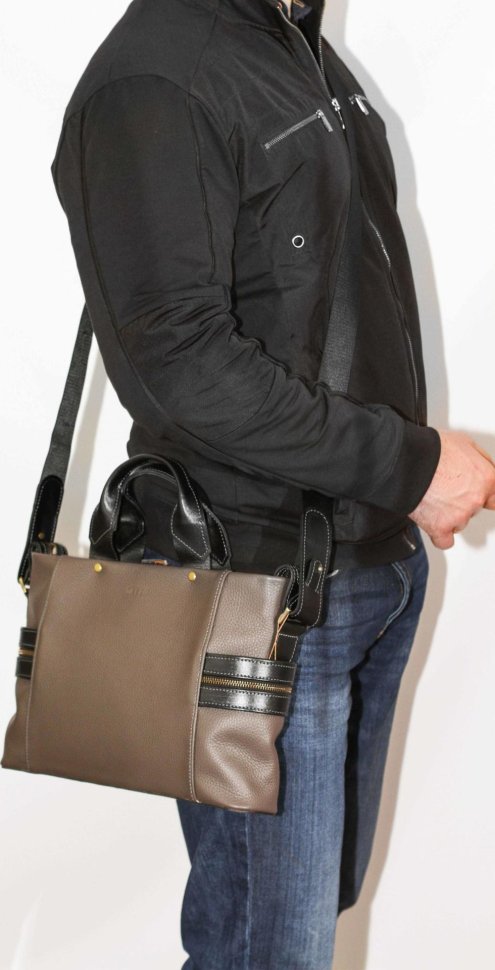 Наплечная деловая мужская сумка с ручками под формат А4 VATTO (12046)
