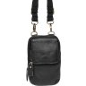 Миниатюрная мужская сумка через плечо из натуральной кожи черного цвета Keizer (21397) - 2