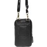 Миниатюрная мужская сумка через плечо из натуральной кожи черного цвета Keizer (21397) - 3