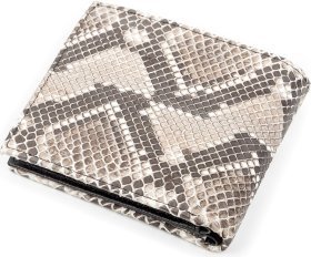 Тонке портмоне з натуральної шкіри пітона сірого кольору SNAKE LEATHER (024-18136)