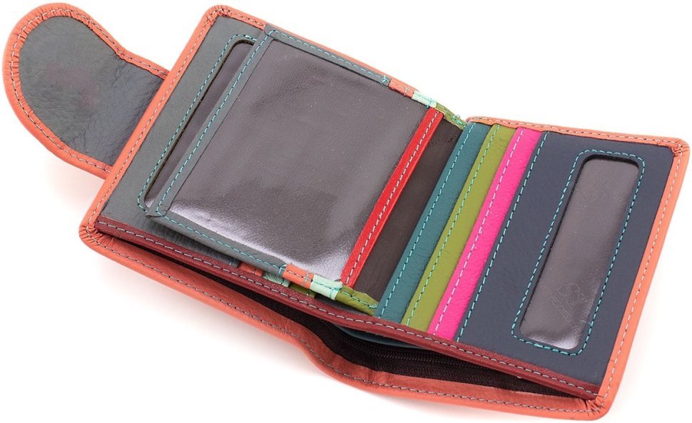 Женский маленький кожаный кошелек розового цвета на магните ST Leather 1767305