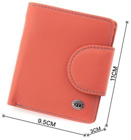 Жіночий маленький шкіряний гаманець рожевого кольору на магніті ST Leather 1767305