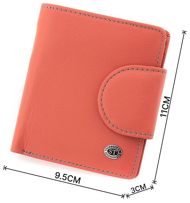 Женский маленький кожаный кошелек розового цвета на магните ST Leather 1767305 modnotak фото №3