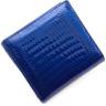 Синий маленький кошелек с рисунком под крокодила ST Leather (16329) - 4