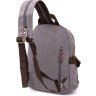 Серый текстильный рюкзак с коричневыми вставками Vintage (20601) - 2