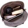 Сірий текстильний рюкзак з коричневими вставками Vintage (20601) - 5