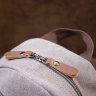 Серый текстильный рюкзак с коричневыми вставками Vintage (20601) - 8