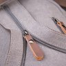 Серый текстильный рюкзак с коричневыми вставками Vintage (20601) - 10