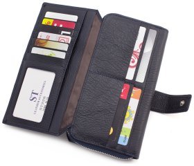 Кожаный большой кошелек для денег и карточек ST Leather (16505)
