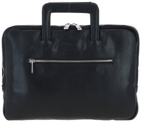 Кожаная сумка для ноутбука до 13&quot; на каждый день с ручками для переноски Ashwood PL45 Black 97805 черного цвета