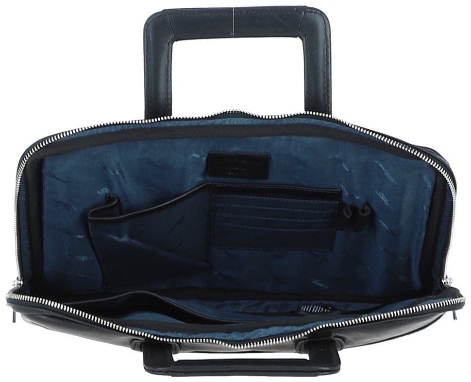 Шкіряна сумка для ноутбука до 13" на кожен день з ручками для носіння Ashwood PL45 Black 97805 чорного кольору modnotak фото №5